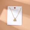 Fashionable and trendy titanium steel necklace for women, with a retro and unique diamond-encrusted heart-shaped little elephant collarbone chain, elegant and ins-style pendant Item Picture